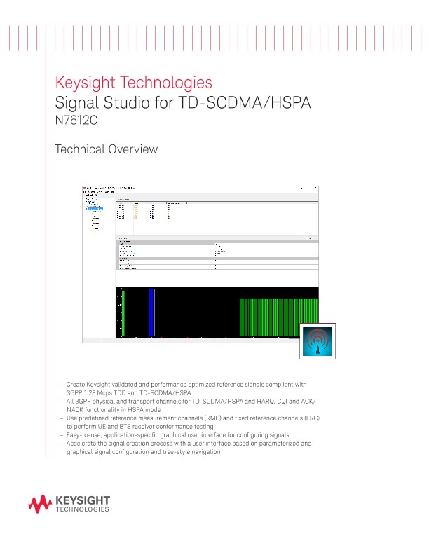 Signal Studio for TDSCDMA/HSPA N7612C PDF Asset Page Keysight